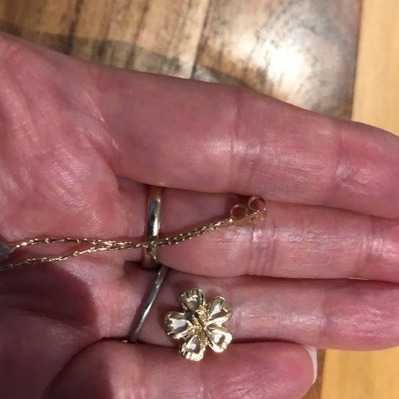 3/$25 Flower Stud Earrings with Chain Dangle Backs - Picture 6 of 6